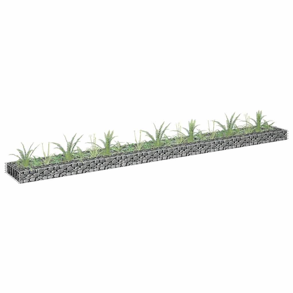 Vidaxl schanskorf plantenbak gebogen 270x30x10 cm gegalvaniseerd staal