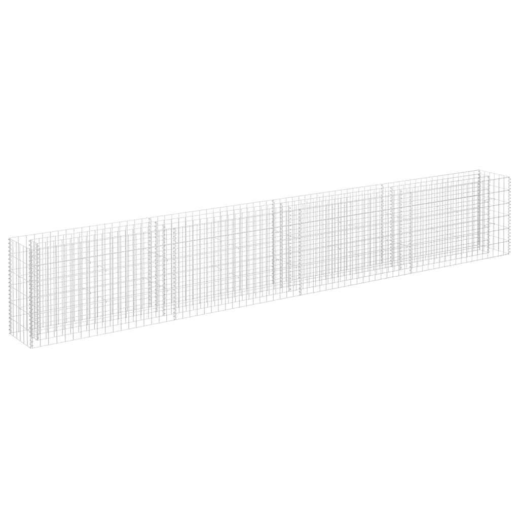Vidaxl schanskorf plantenbak gebogen 360x30x60 cm gegalvaniseerd staal