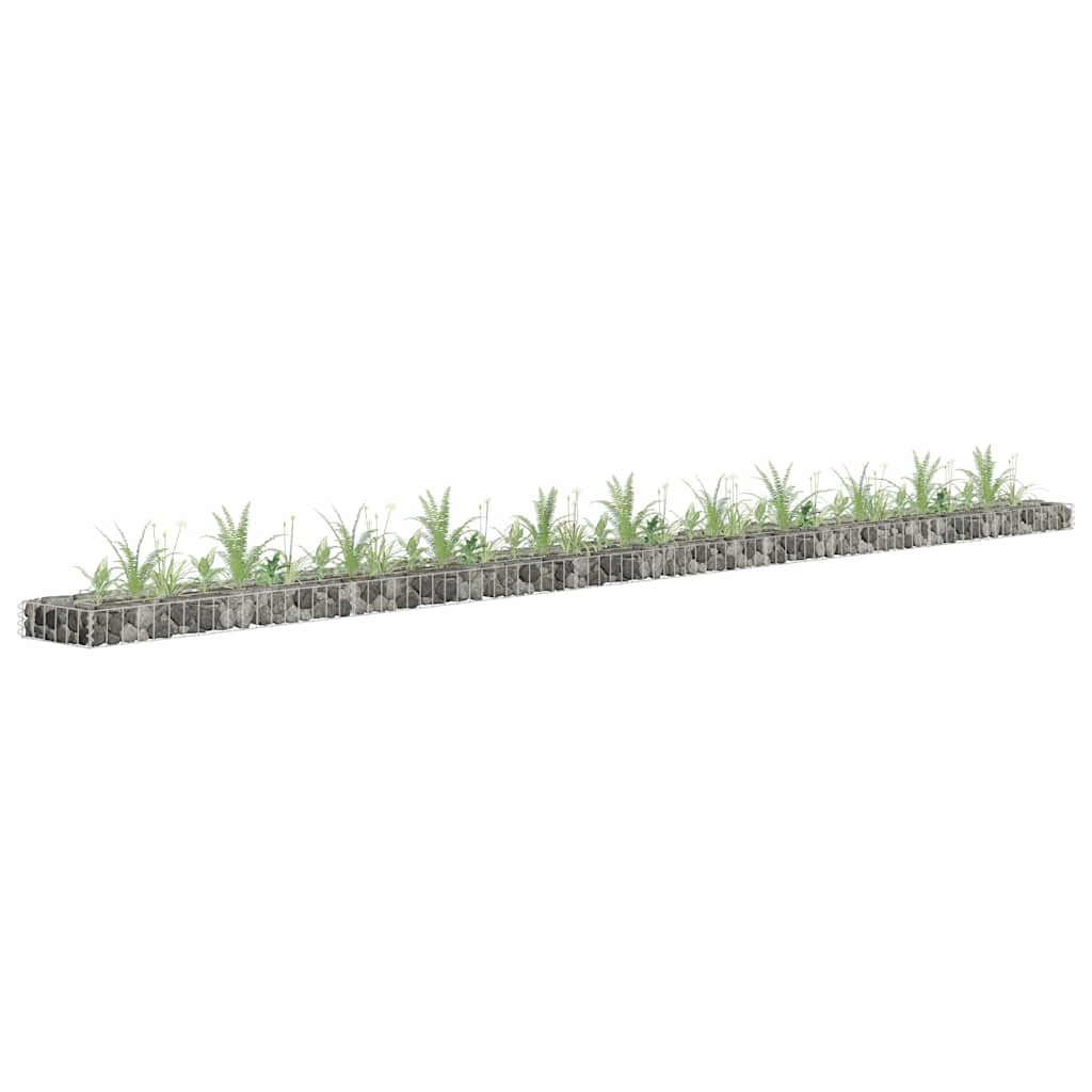 Vidaxl schanskorf plantenbak gebogen 450x30x10 cm gegalvaniseerd staal