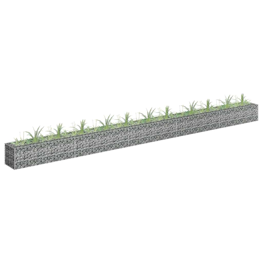 Vidaxl schanskorf plantenbak gebogen 450x30x30 cm gegalvaniseerd staal