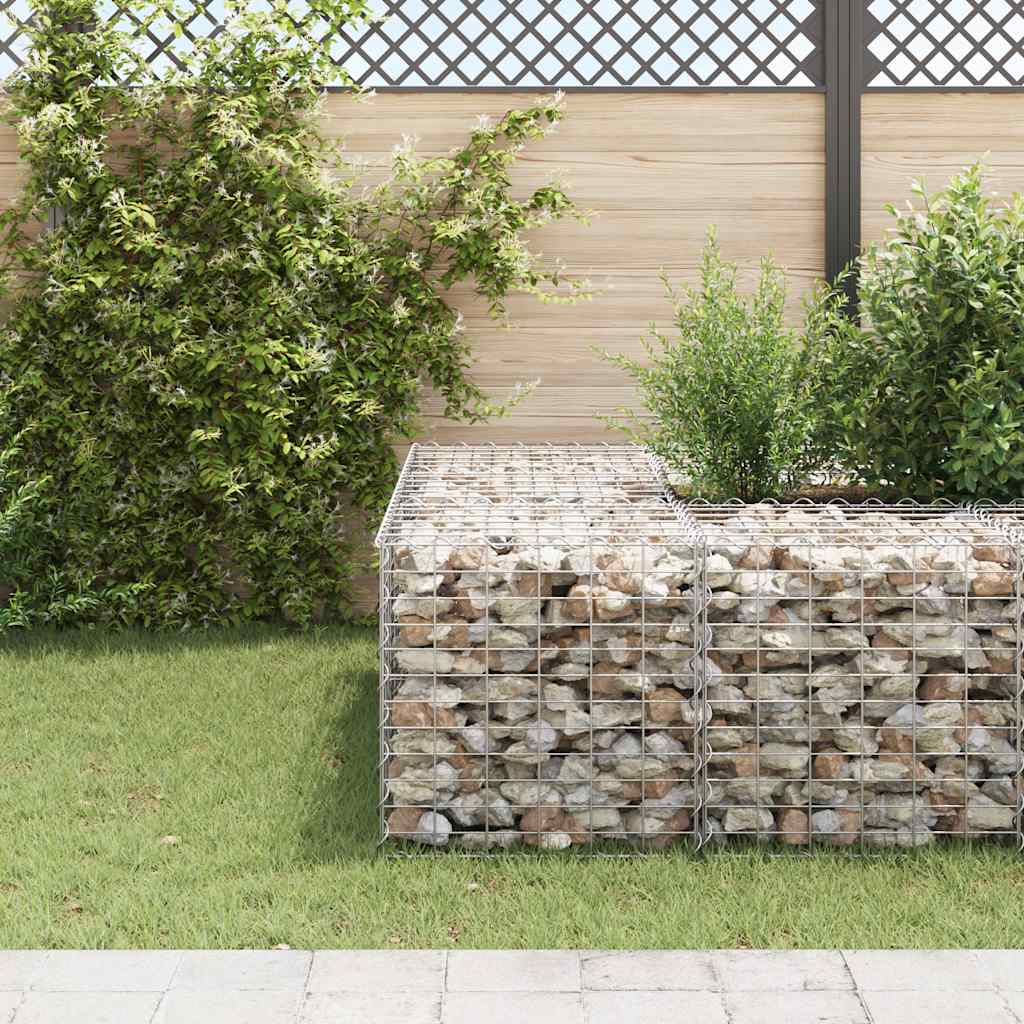 Vidaxl schanskorf plantenbak bedacht kubus 60x60x60 cm staaldraad