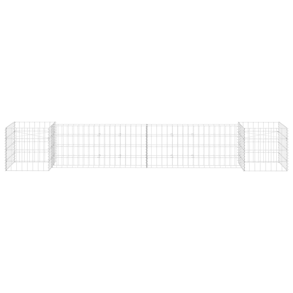 Vidaxl schanskorf plantenbak h-vormig 260x40x40 cm staaldraad