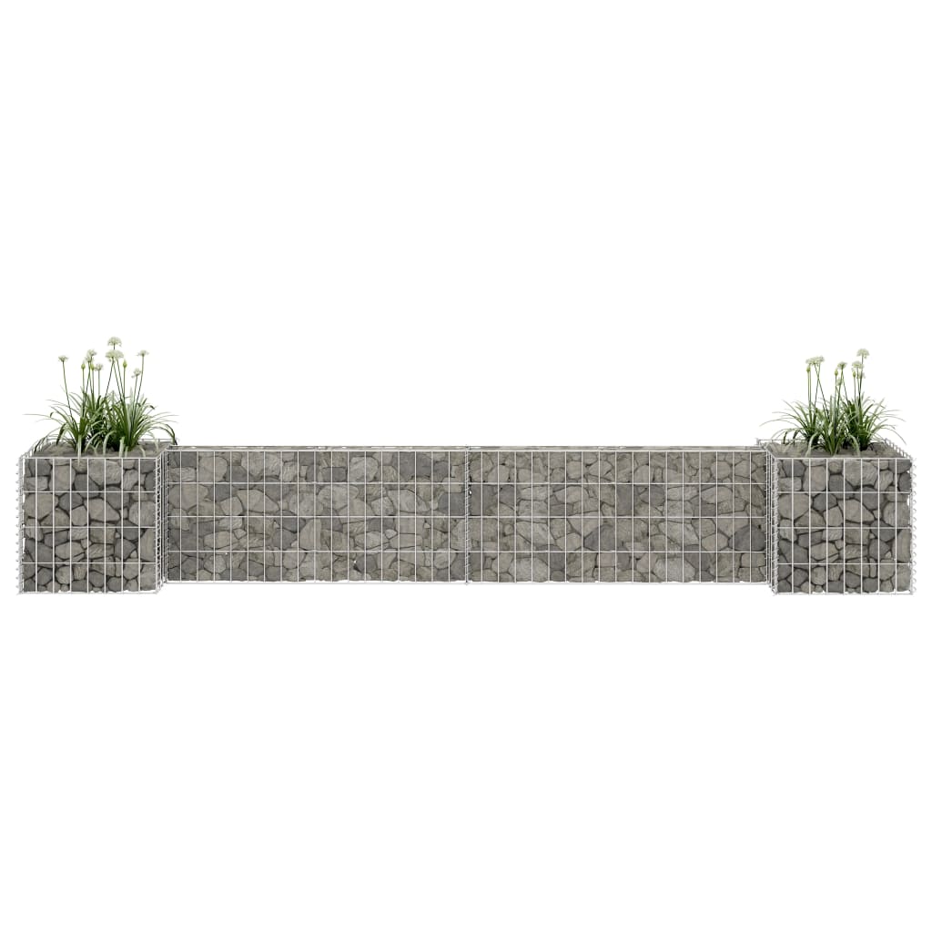 Vidaxl schanskorf plantenbak h-vormig 260x40x40 cm staaldraad