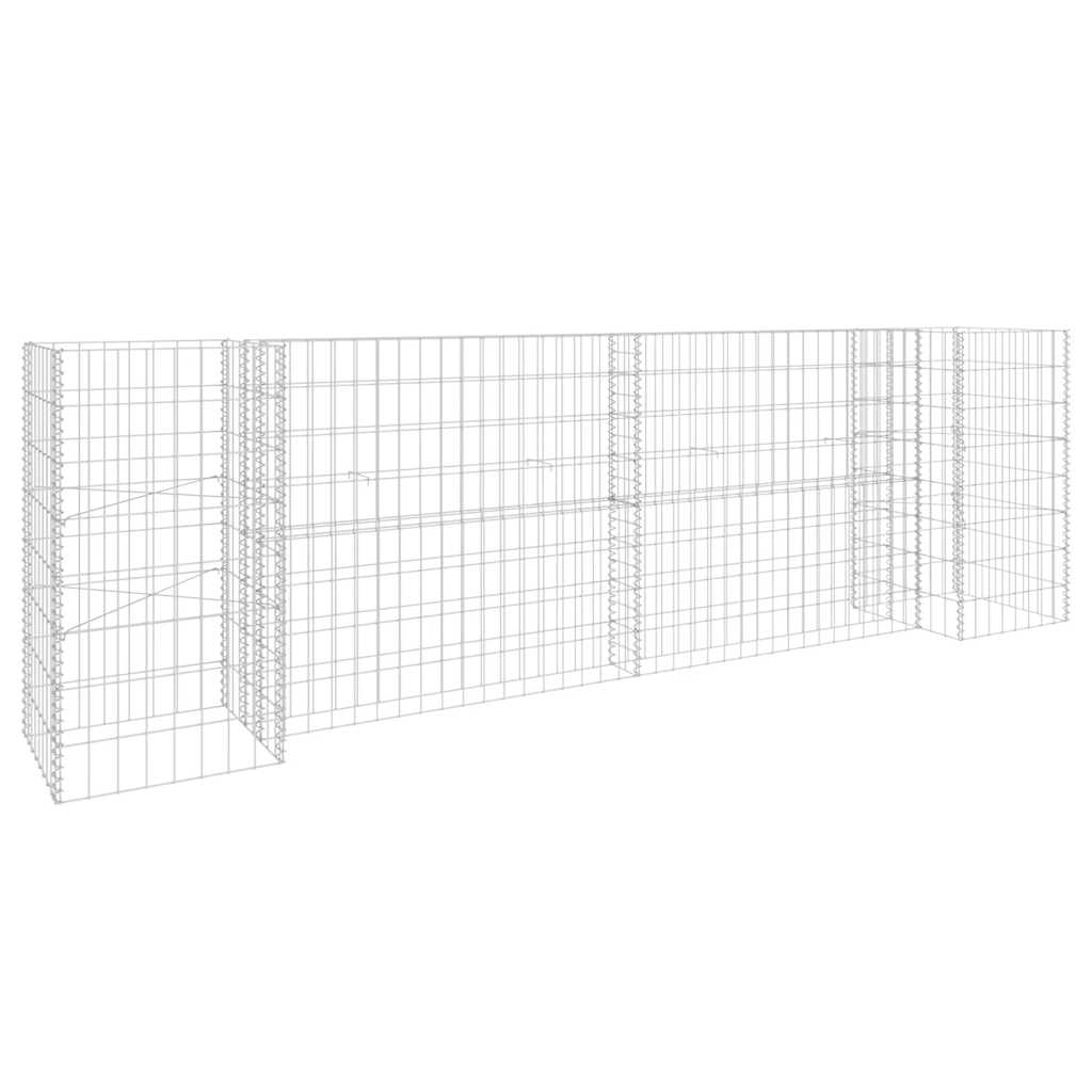 Vidaxl schanskorf plantenbak h-vormig 260x40x80 cm staaldraad