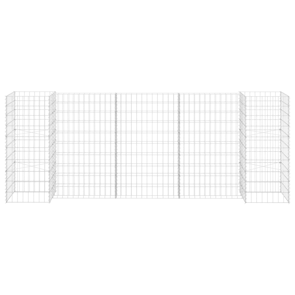 Vidaxl schanskorf plantenbak h-vormig 260x40x100 cm staaldraad