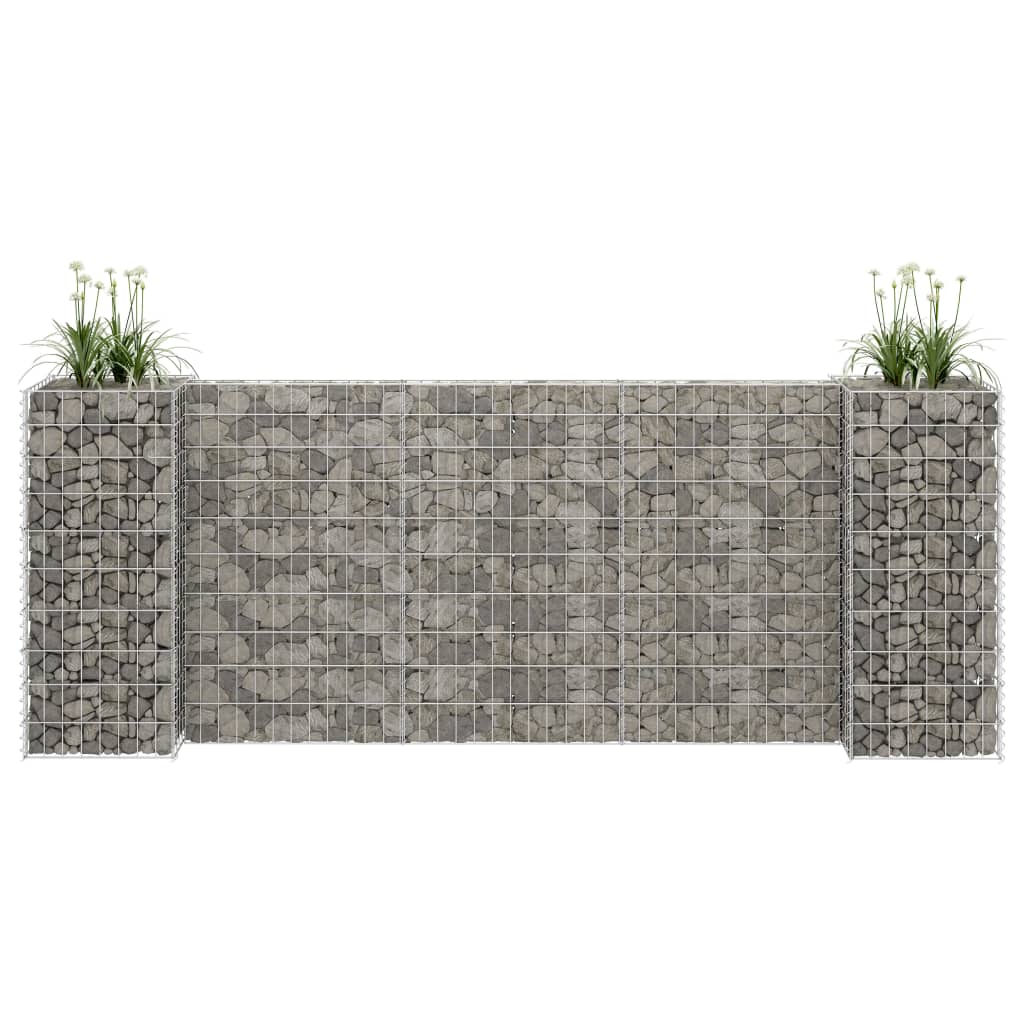 Vidaxl schanskorf plantenbak h-vormig 260x40x100 cm staaldraad