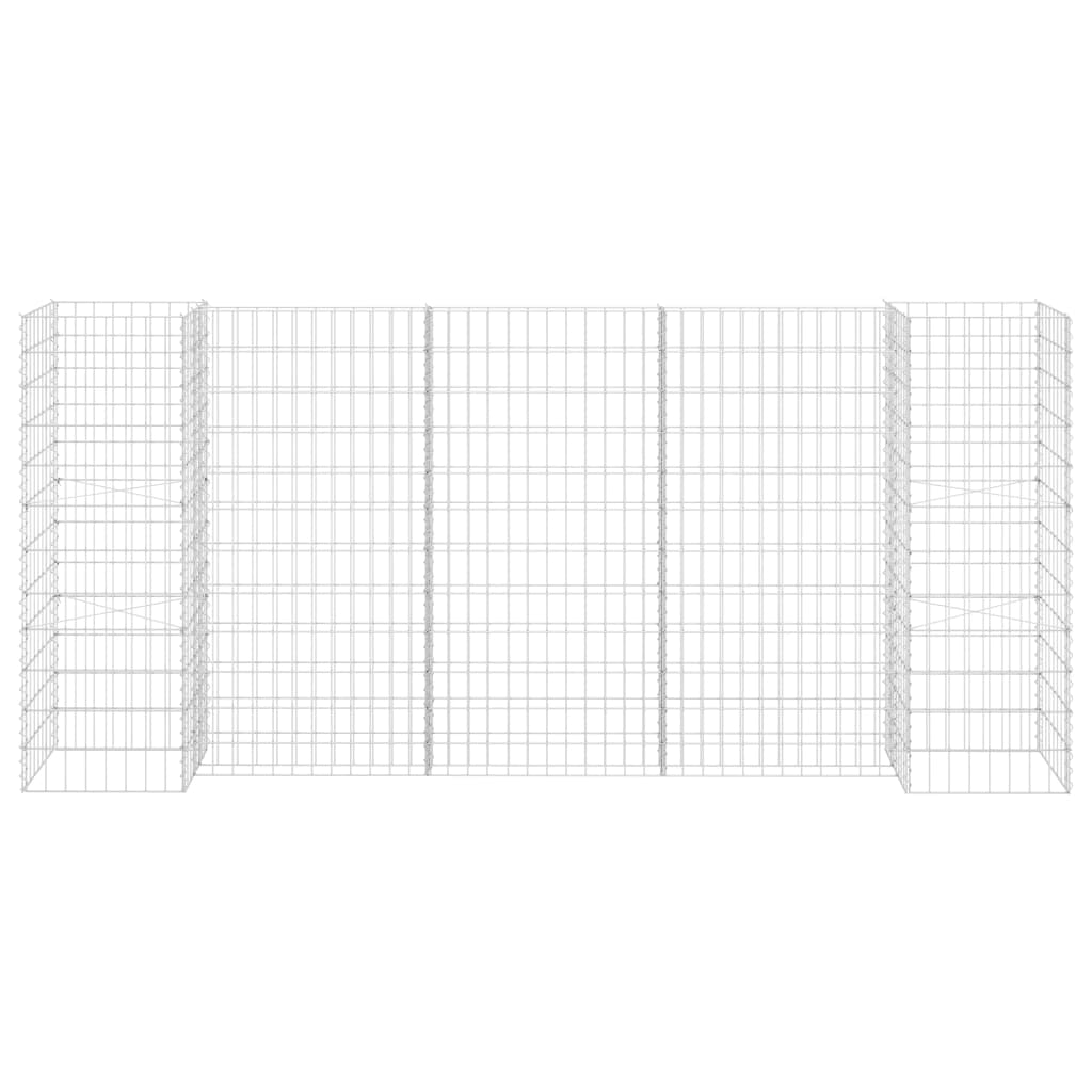 Vidaxl schanskorf plantenbak h-vormig 260x40x120 cm staaldraad