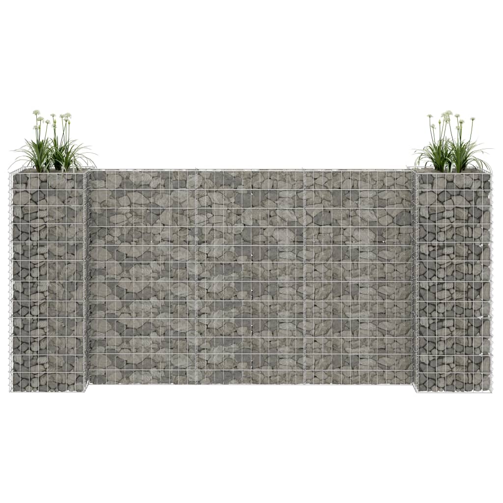 Vidaxl schanskorf plantenbak h-vormig 260x40x120 cm staaldraad