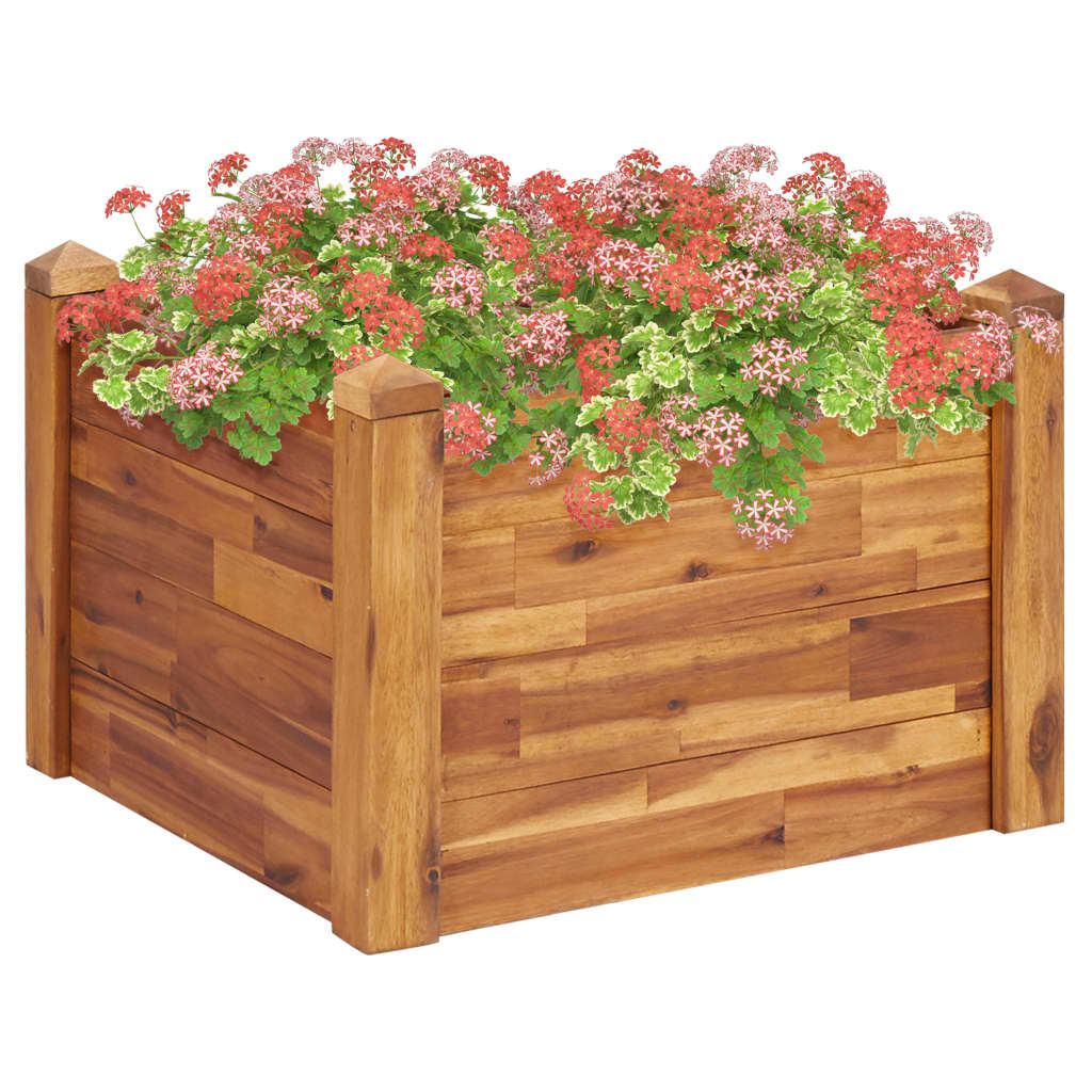 Vidaxl plantenbak verhoogd 60x60x44 cm massief acaciahout