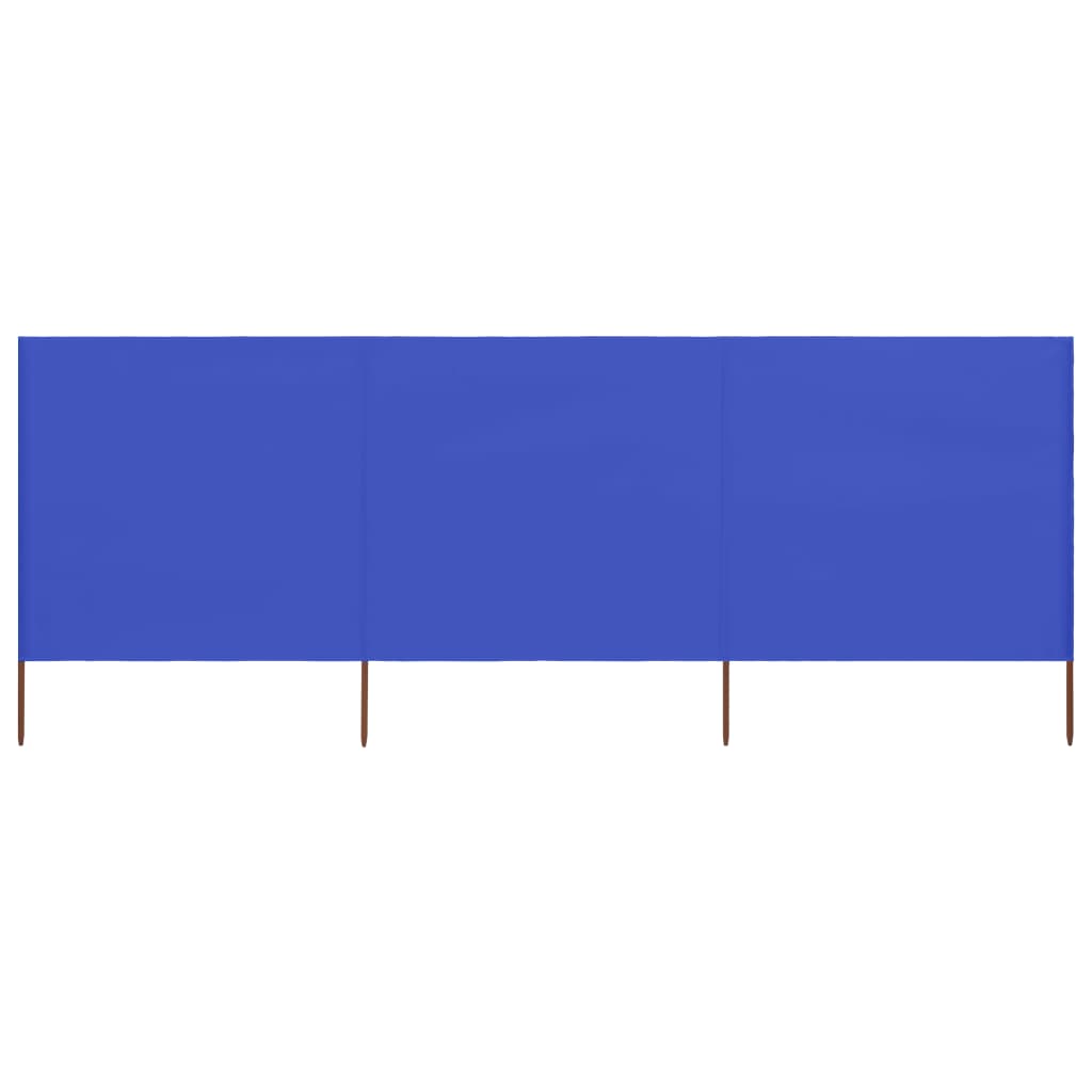 Vidaxl windscherm 3-panelen 400x80 cm stof azuurblauw