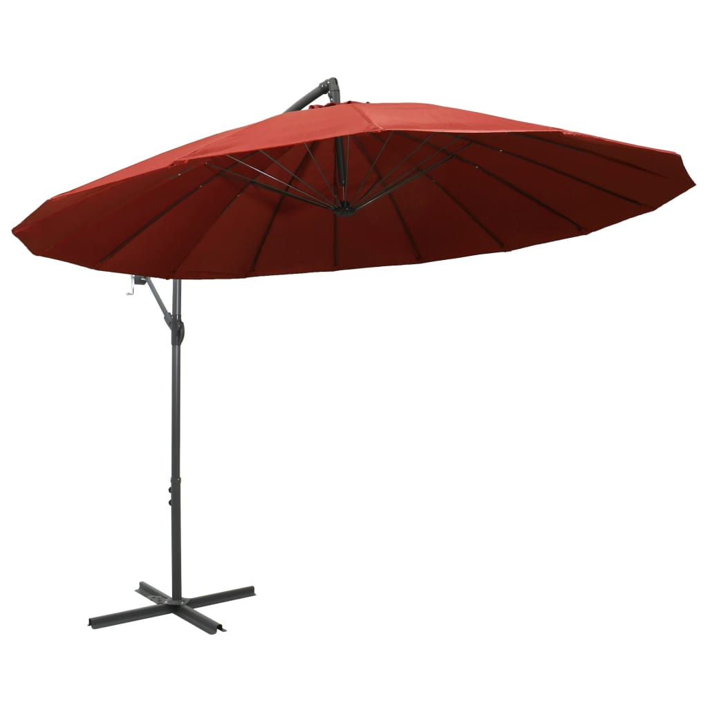 Vidaxl zweefparasol met aluminium paal 3 m terracotta