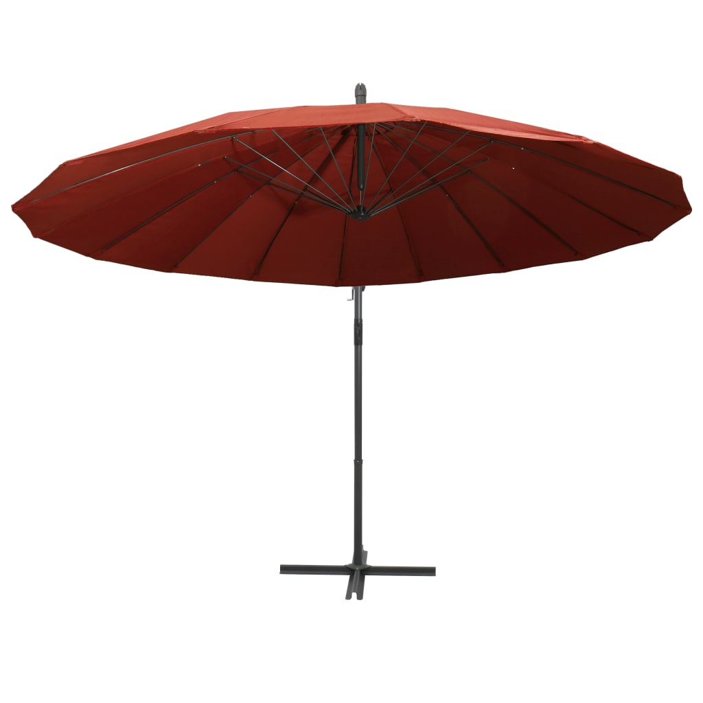 Vidaxl zweefparasol met aluminium paal 3 m terracotta
