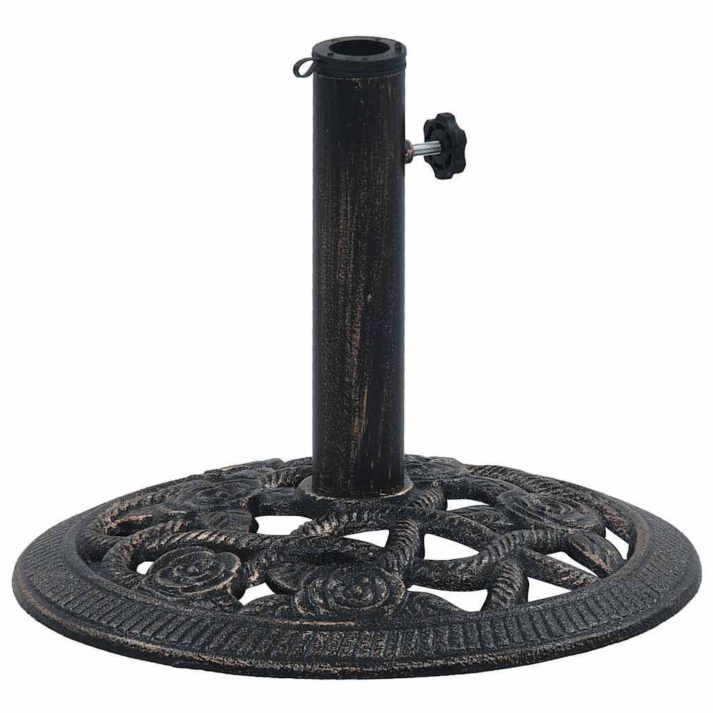 Vidaxl parasolvoet 9 kg 40 cm gietijzer zwart en bronskleurig