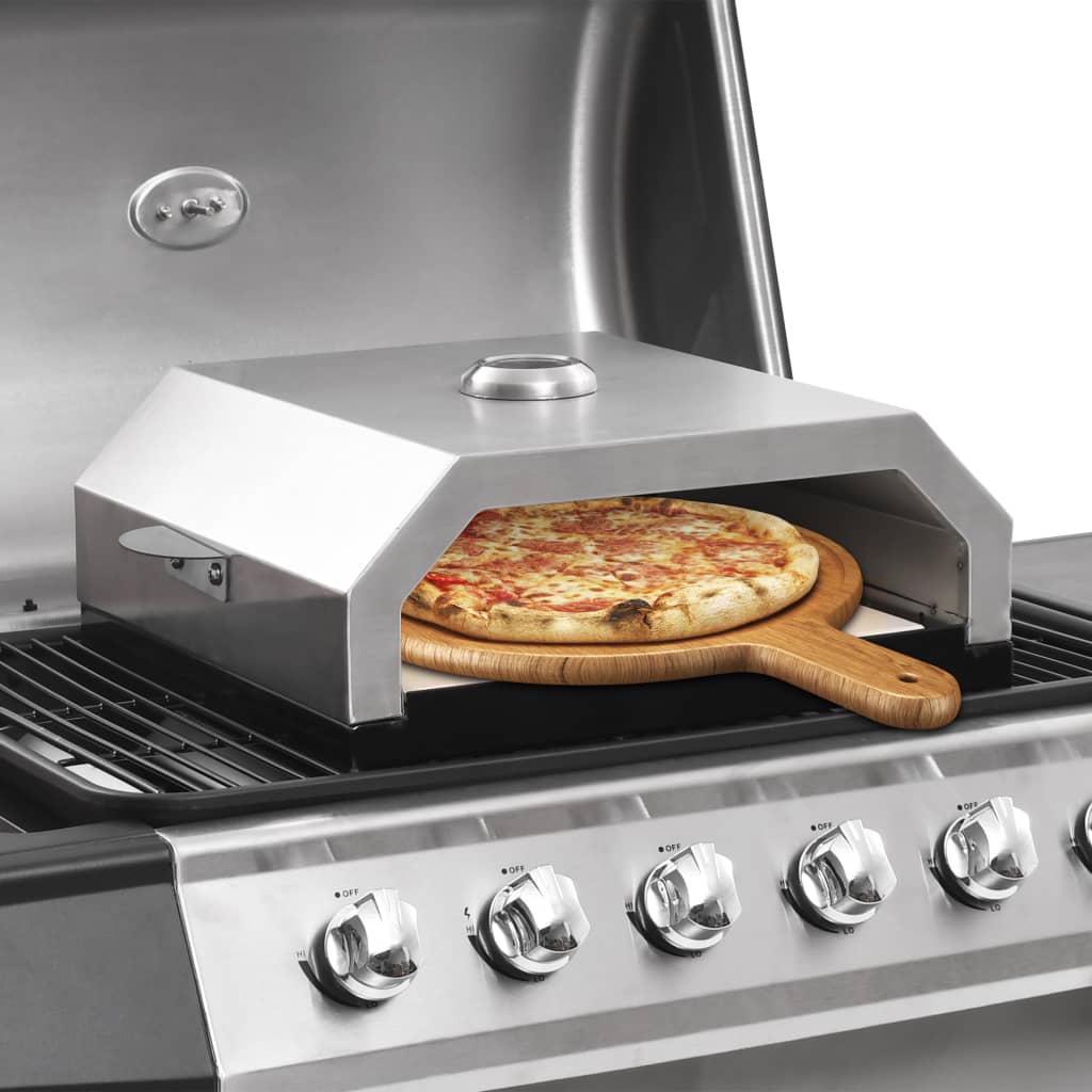 Vidaxl pizzaoven met keramische steen voor gas-houtskoolbarbecue