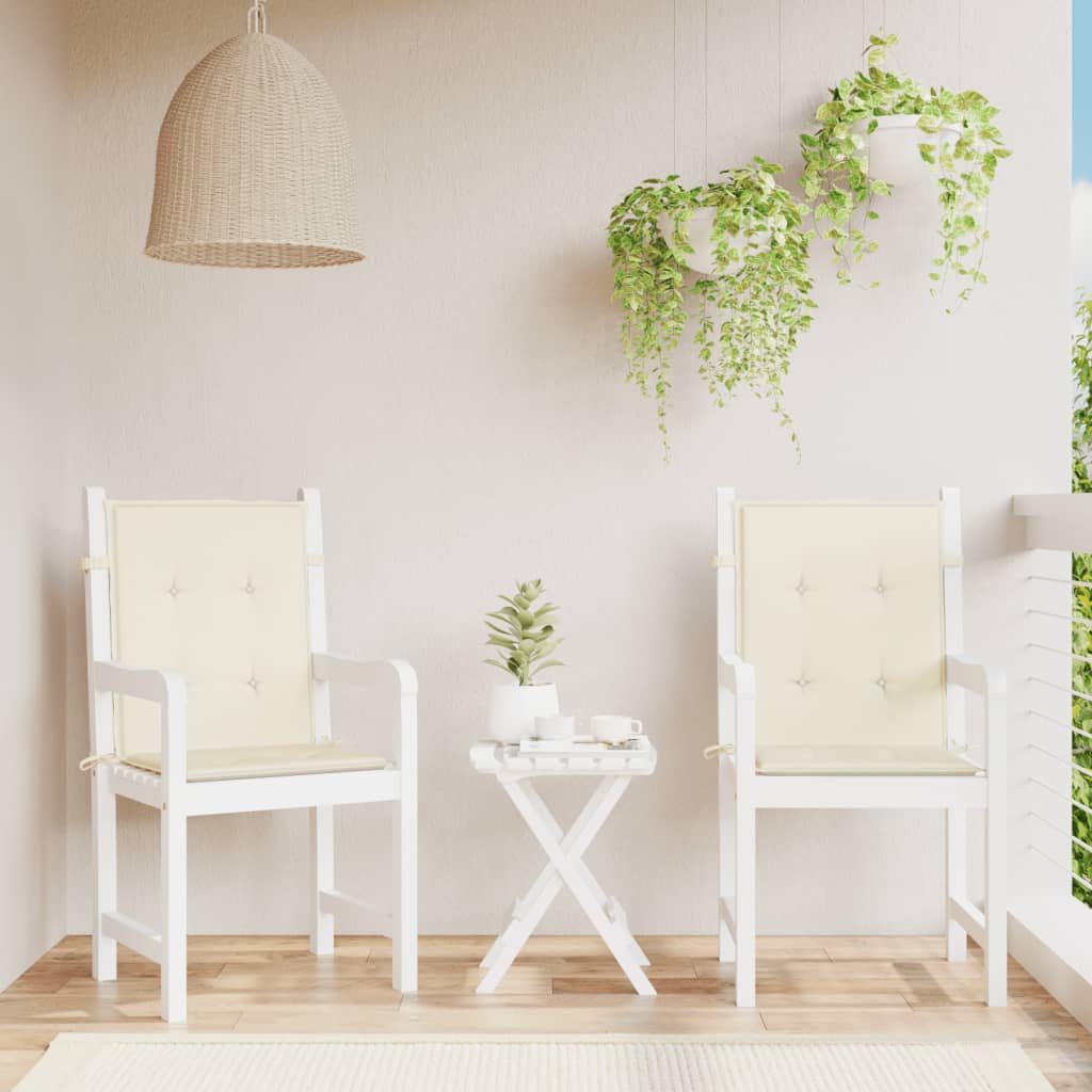 Vidaxl tuinstoelkussen laag vloerkleed 2 st 100x50x3 cm oxford stof crème