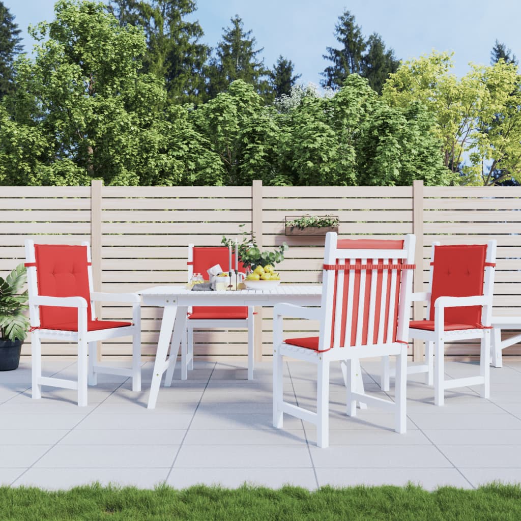 Vidaxl tuinstoelkussens laag vloerkleed 4 st 100x50x3 cm oxford stof rood