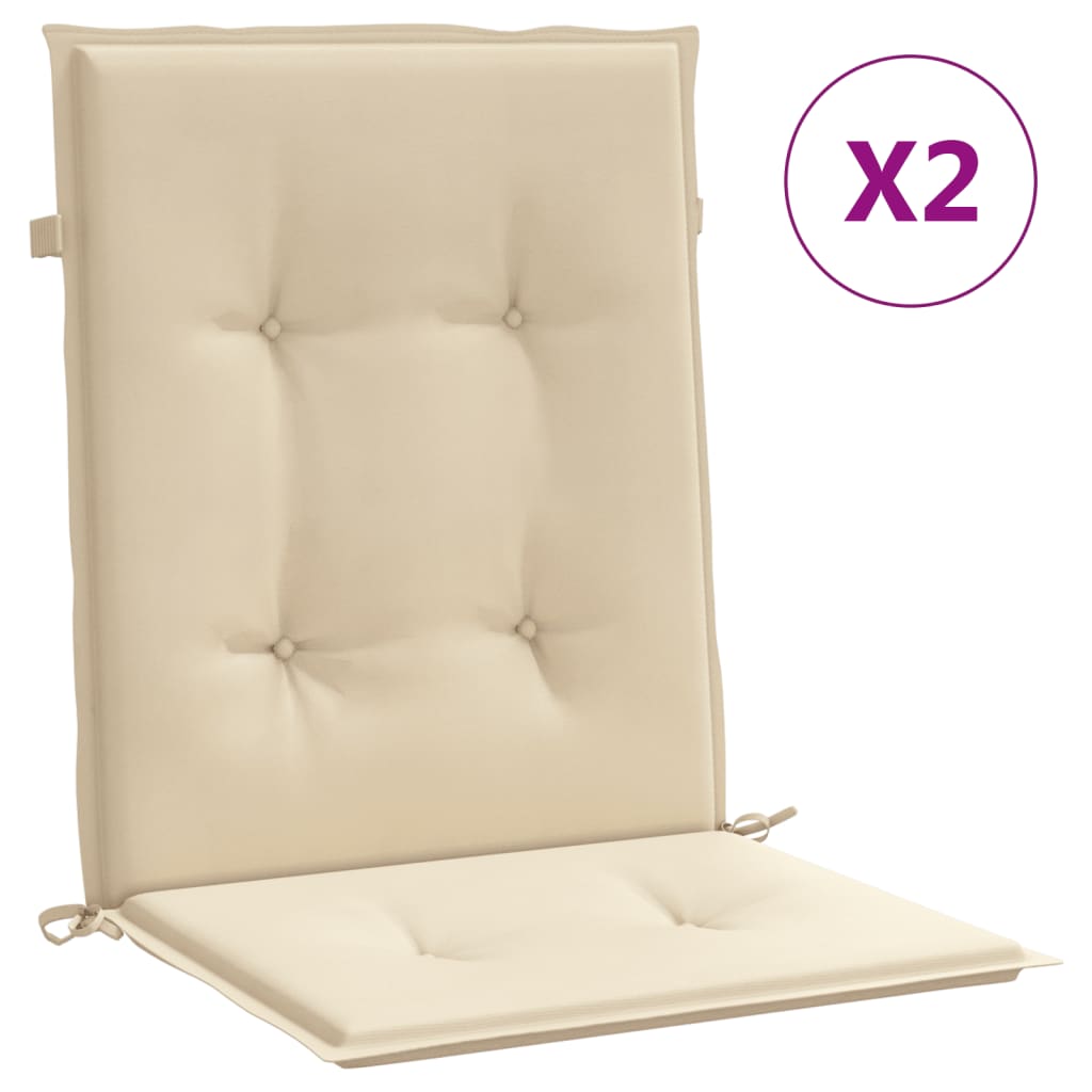 Vidaxl tuinstoelkussens laag vloerkleed 2 st 100x50x3 cm oxford stof beige