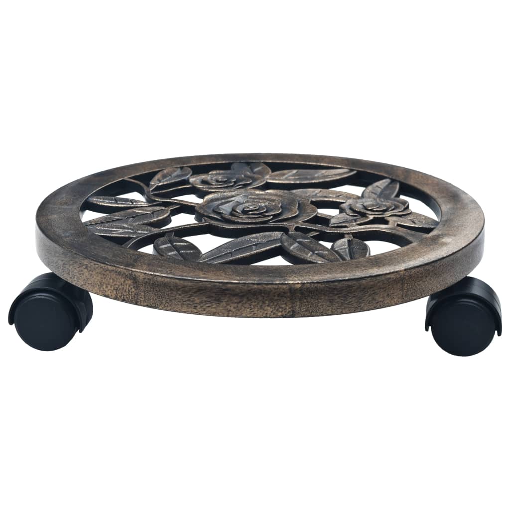 Vidaxl plantenwagens 6 st 30 cm kunststof bronskleurig