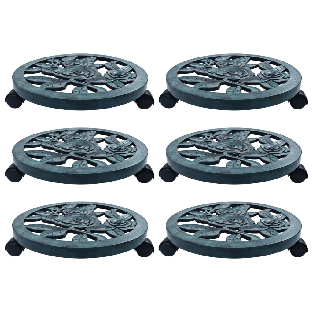 Vidaxl plantenwagens 6 st 38 cm kunststof groen