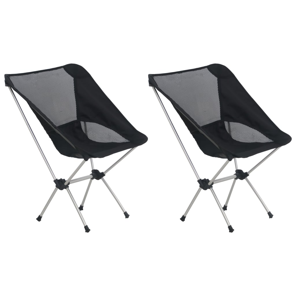 VidaXL Campingstoelen 2 st met draagas 54x50x65 cm aluminium