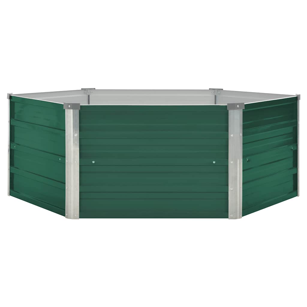 VidaXL Plantenbak 129x129x46 cm gegalvaniseerd staal groen