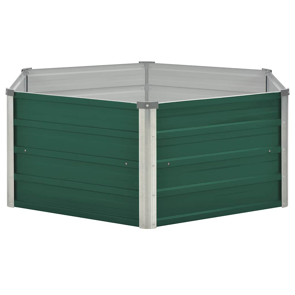 VidaXL Plantenbak 129x129x46 cm gegalvaniseerd staal groen