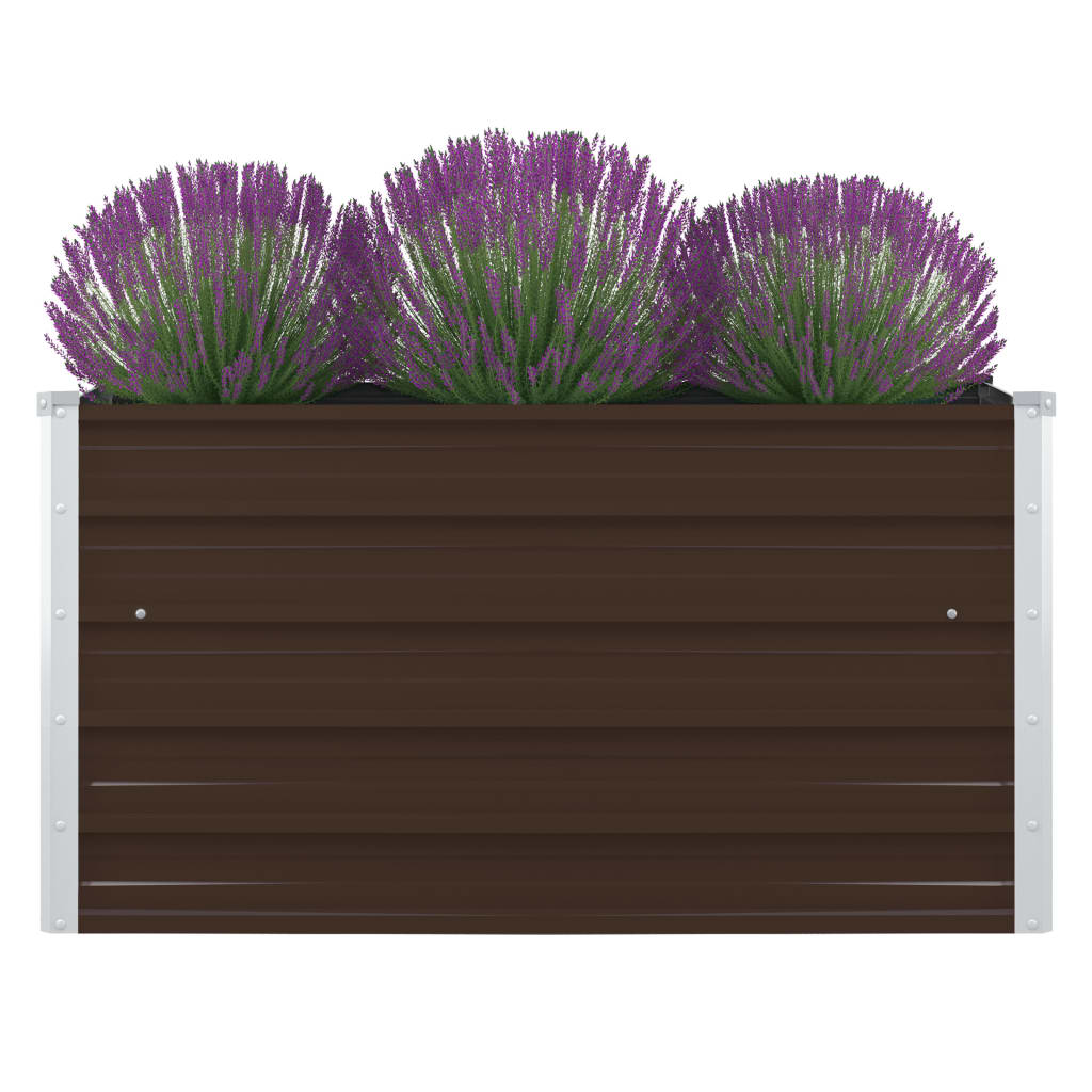 Vidaxl plantenbak 100x100x45 cm gegalvaniseerd staal bruin