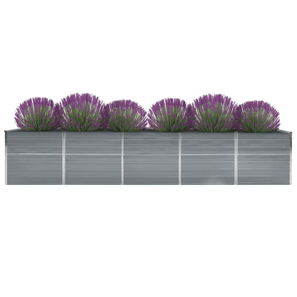 Vidaxl plantenbak verhoogd 400x80x77 cm gegalvaniseerd staal grijs