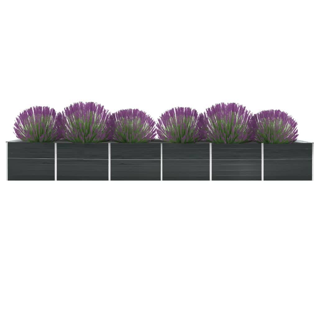 VidaXL Plantenbak vergroot 600x80x77 cm gegalvaniseerd staal antraciet