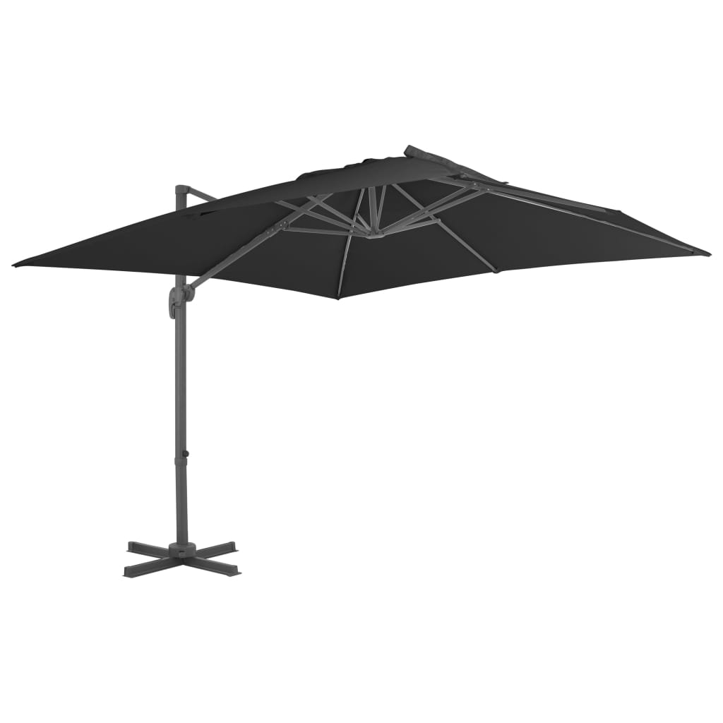 Vidaxl zweefparasol met aluminium paal 3x3m zwart