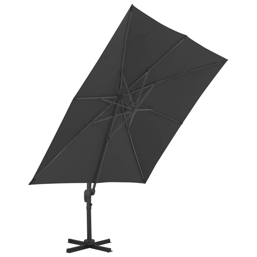 Vidaxl zweefparasol met aluminium paal 3x3m zwart
