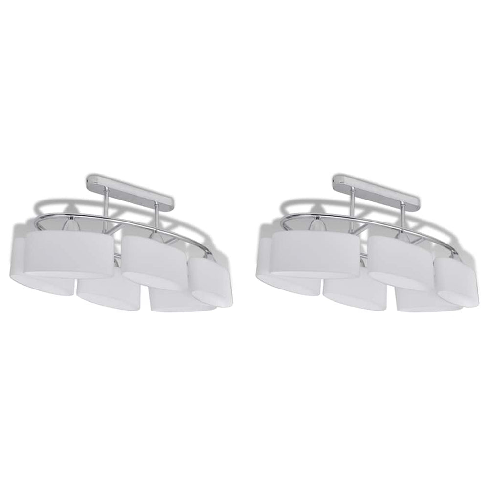 Vidaxl plafondlamp met ellipsvormige glazen kappen 2 st e14