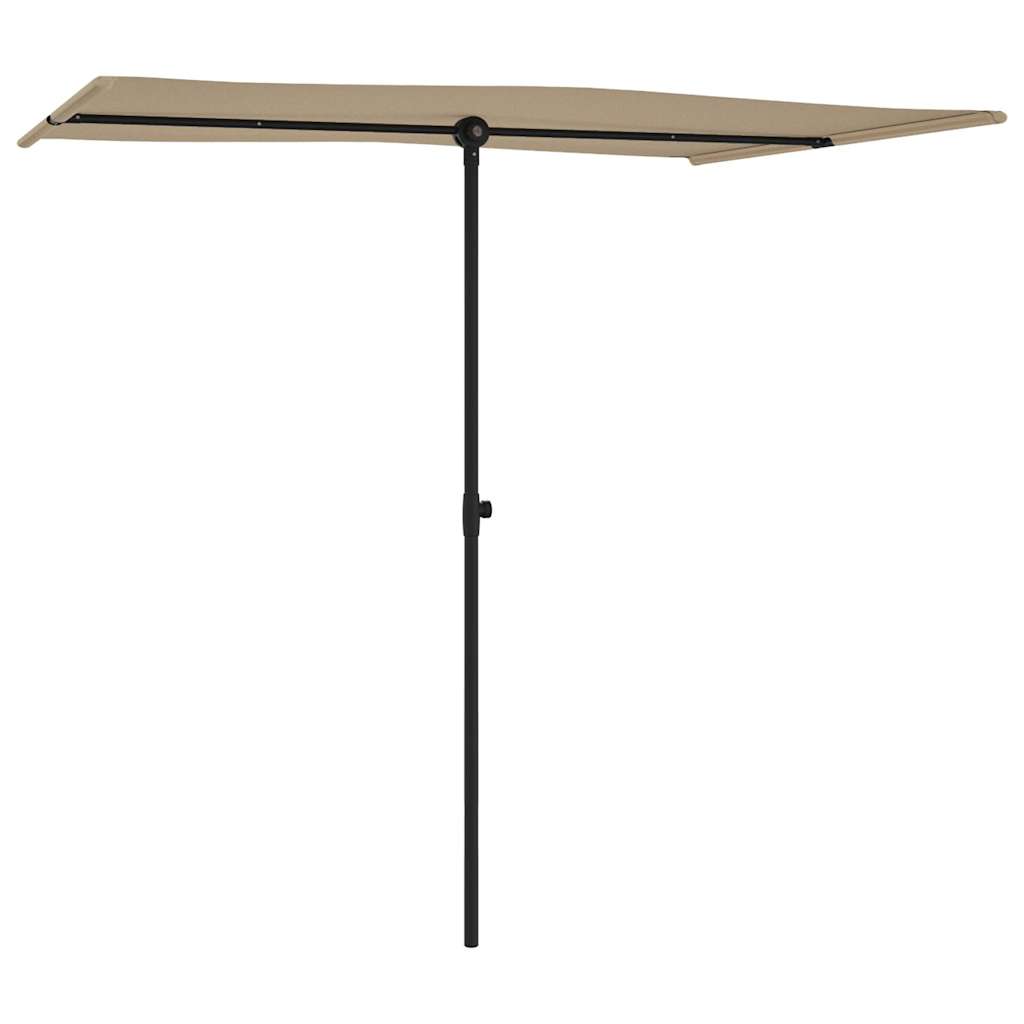 Vidaxl parasol met aluminium paal 2x1,5m taupe