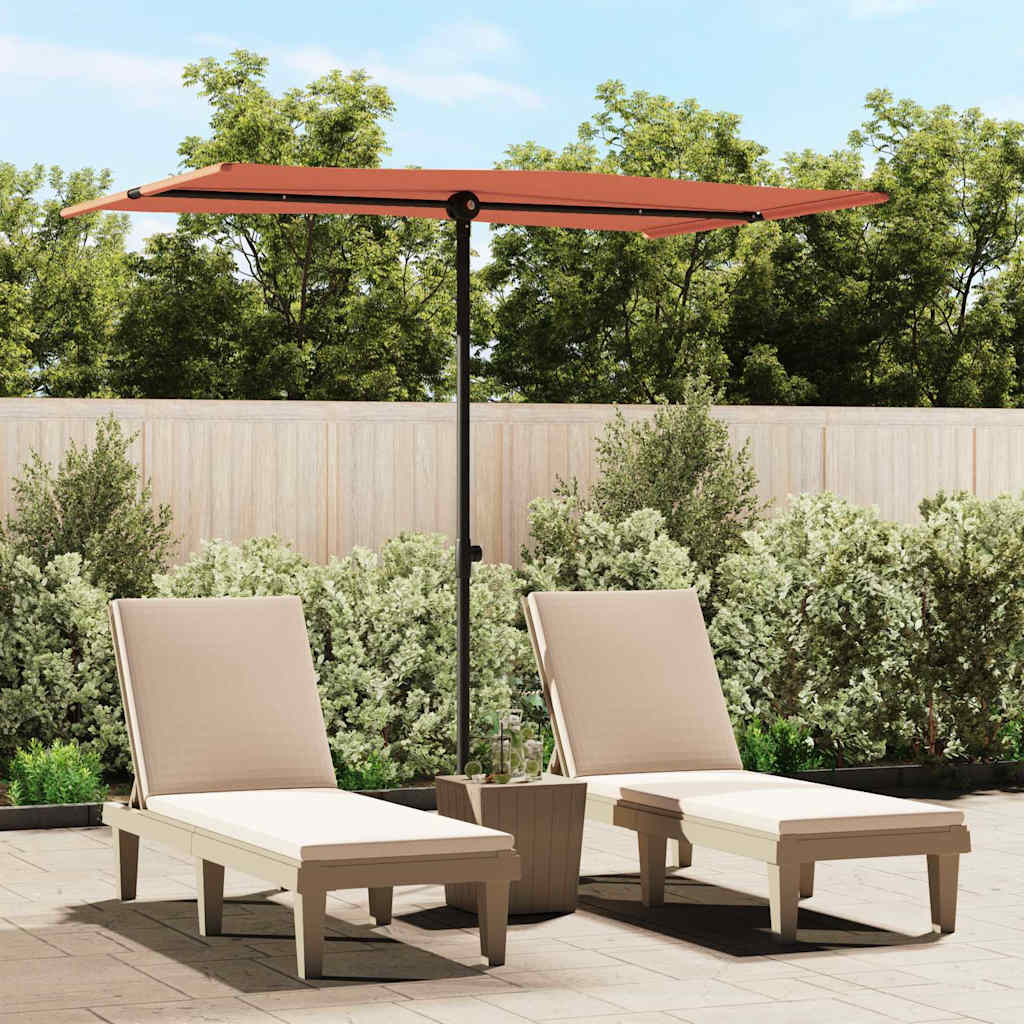 Vidaxl parasol met aluminium paal 2x1,5m terracottakleurig