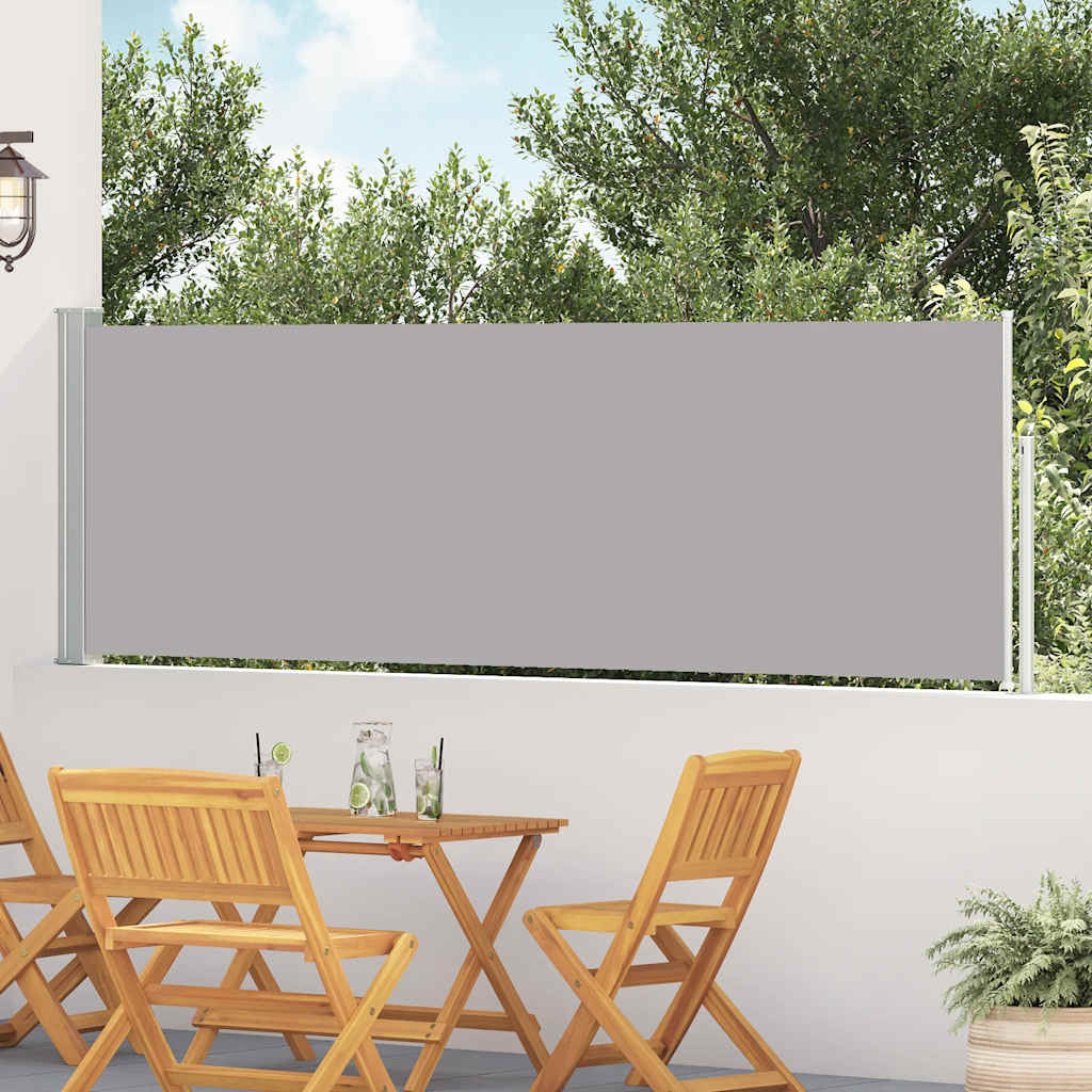Vidaxl tuinscherm uittrekbaar 100x500 cm grijs