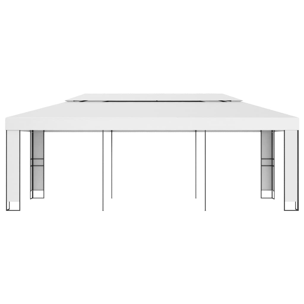 VidaXL Prieel met dubbel dak 3x6m wit