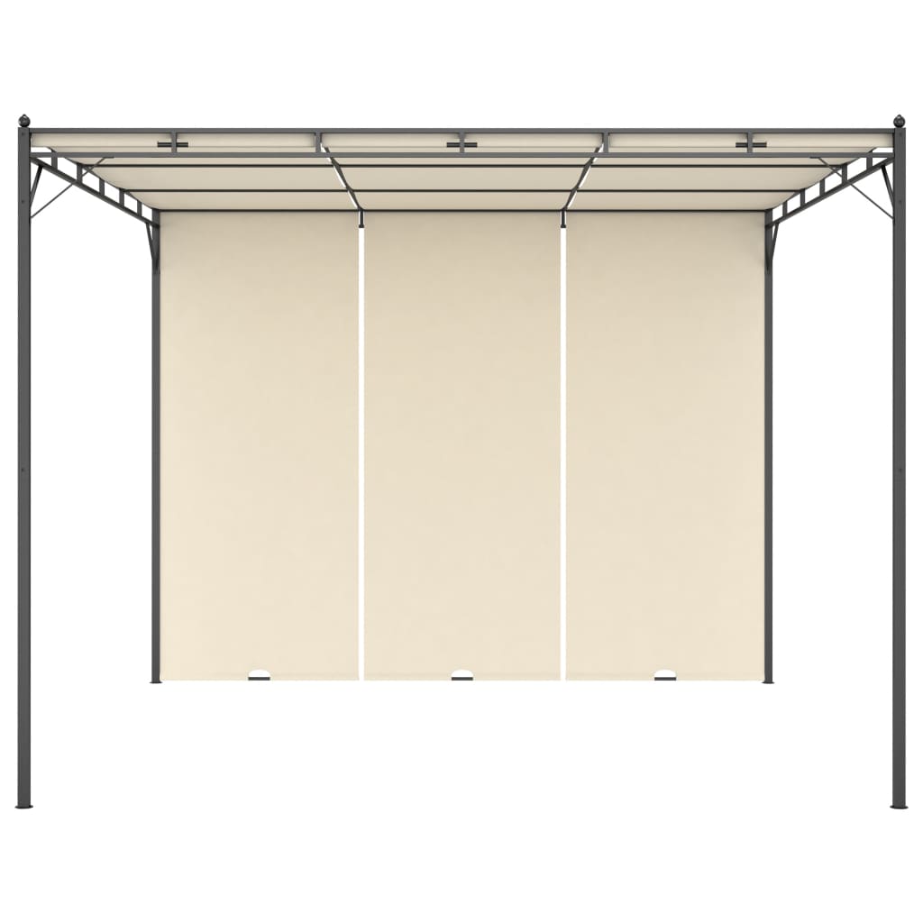 VidaXL Tuinprieel met zijgordijn 3x3x2,25m crème