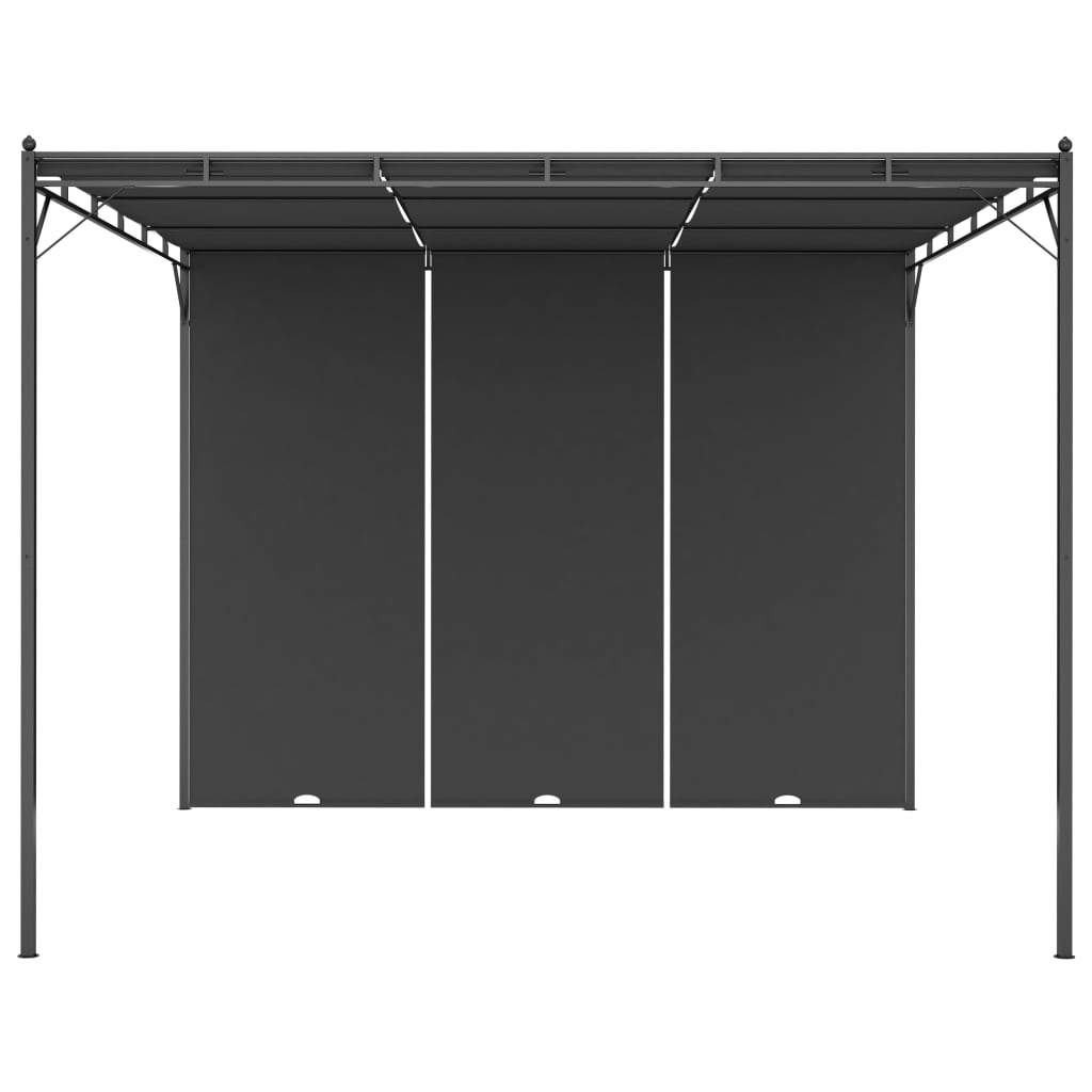 VidaXL Tuinprieel met zijgordijn 3x3x2,25m antraciet