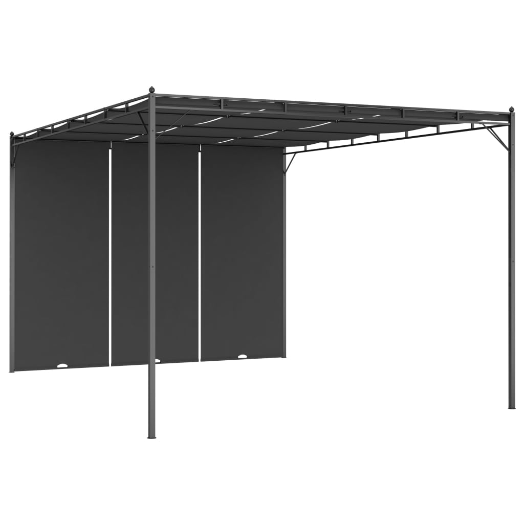 VidaXL Tuinprieel met zijgordijn 4x3x2,25m antraciet