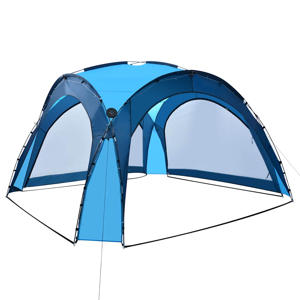 Vidaxl partytent met led en 4 zijwanden 3,6x3,6x2,3m blauw