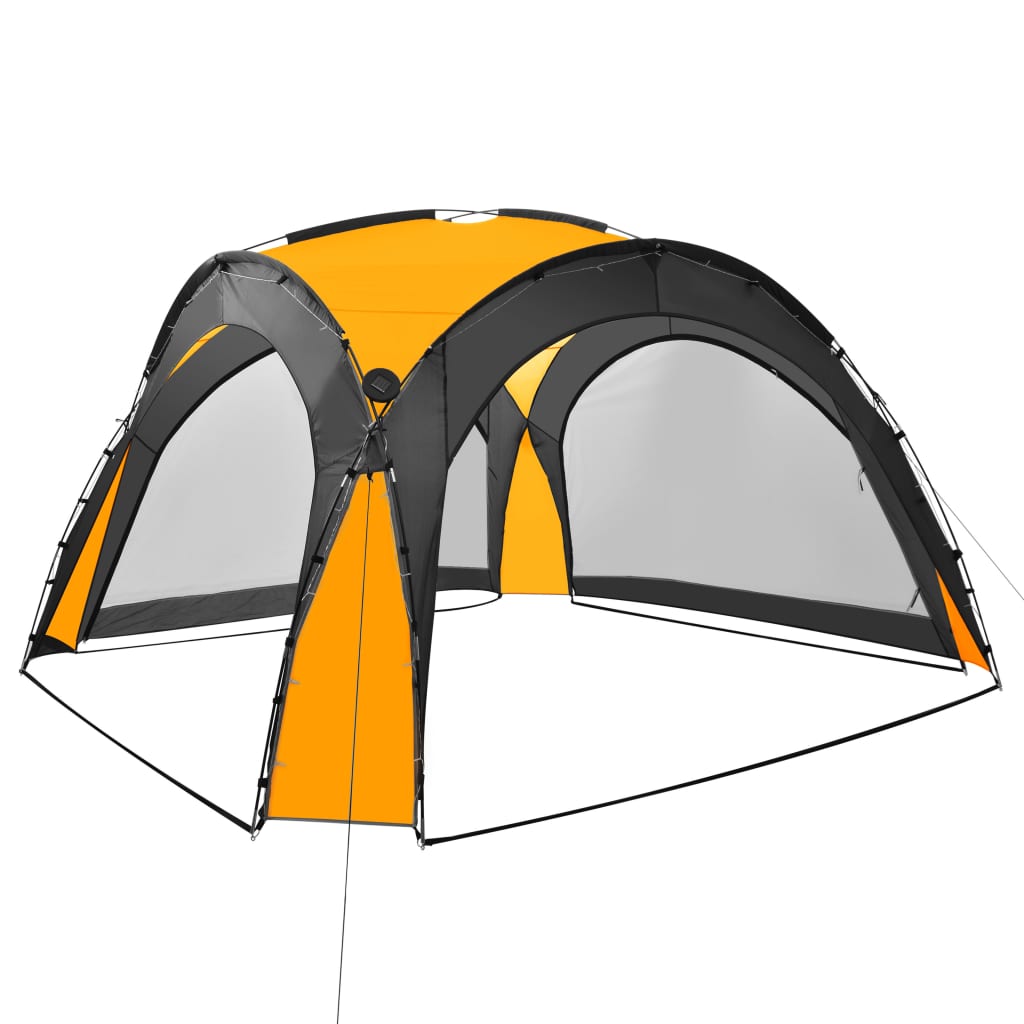 Vidaxl partytent met led en 4 zijwanden 3,6x3,6x2,3m geel