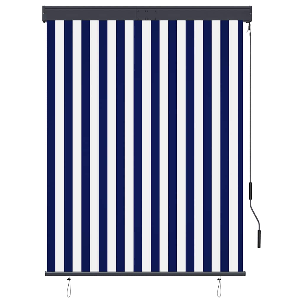 Vidaxl rolgordijn voor buiten 120x250 cm blauw en wit