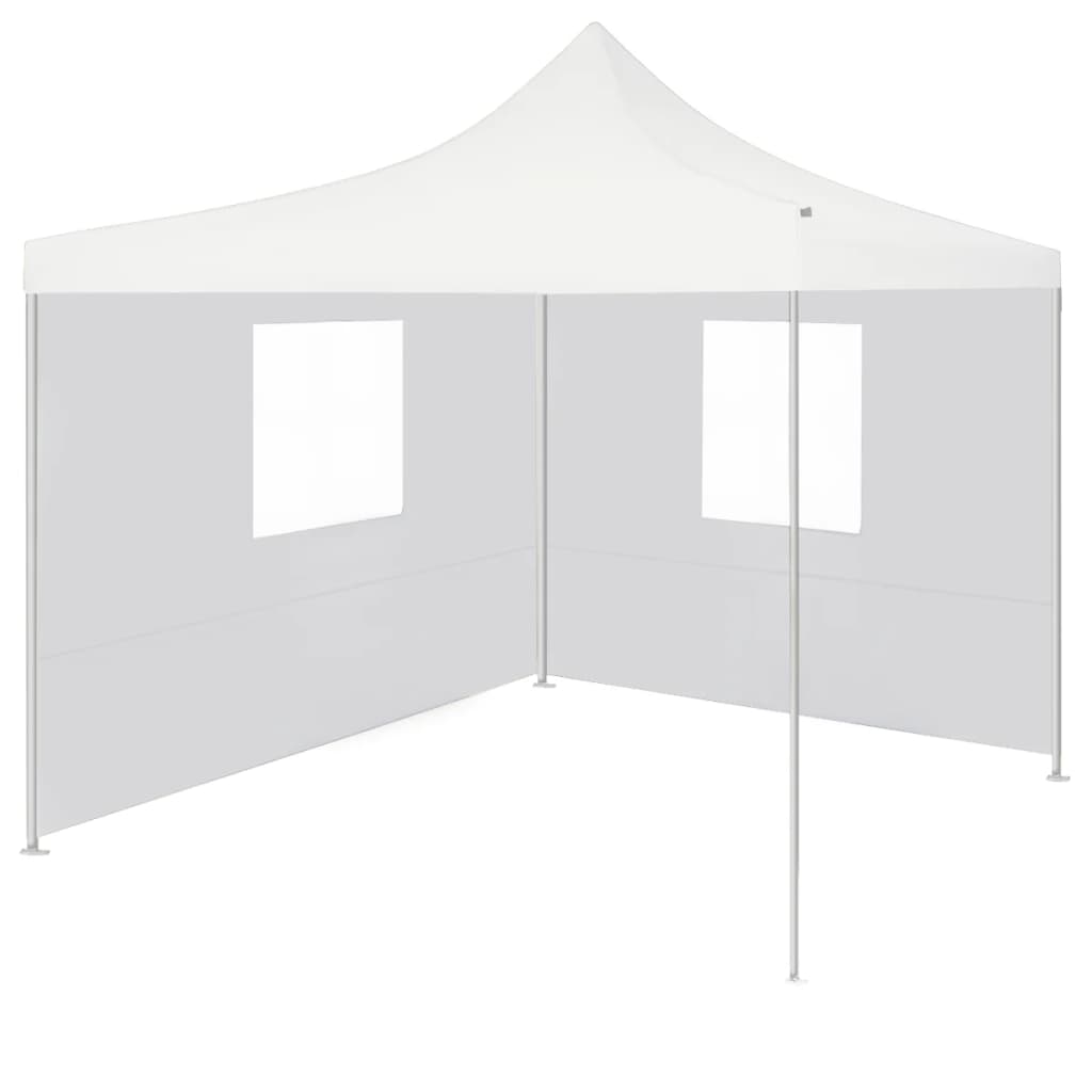 Vidaxl partytent met 2 zijwanden inklapbaar 3x3m staal wit