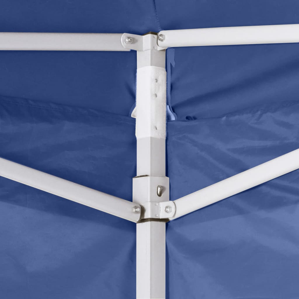Vidaxl partytent met 2 zijwanden inklapbaar 2x2m staal blauw