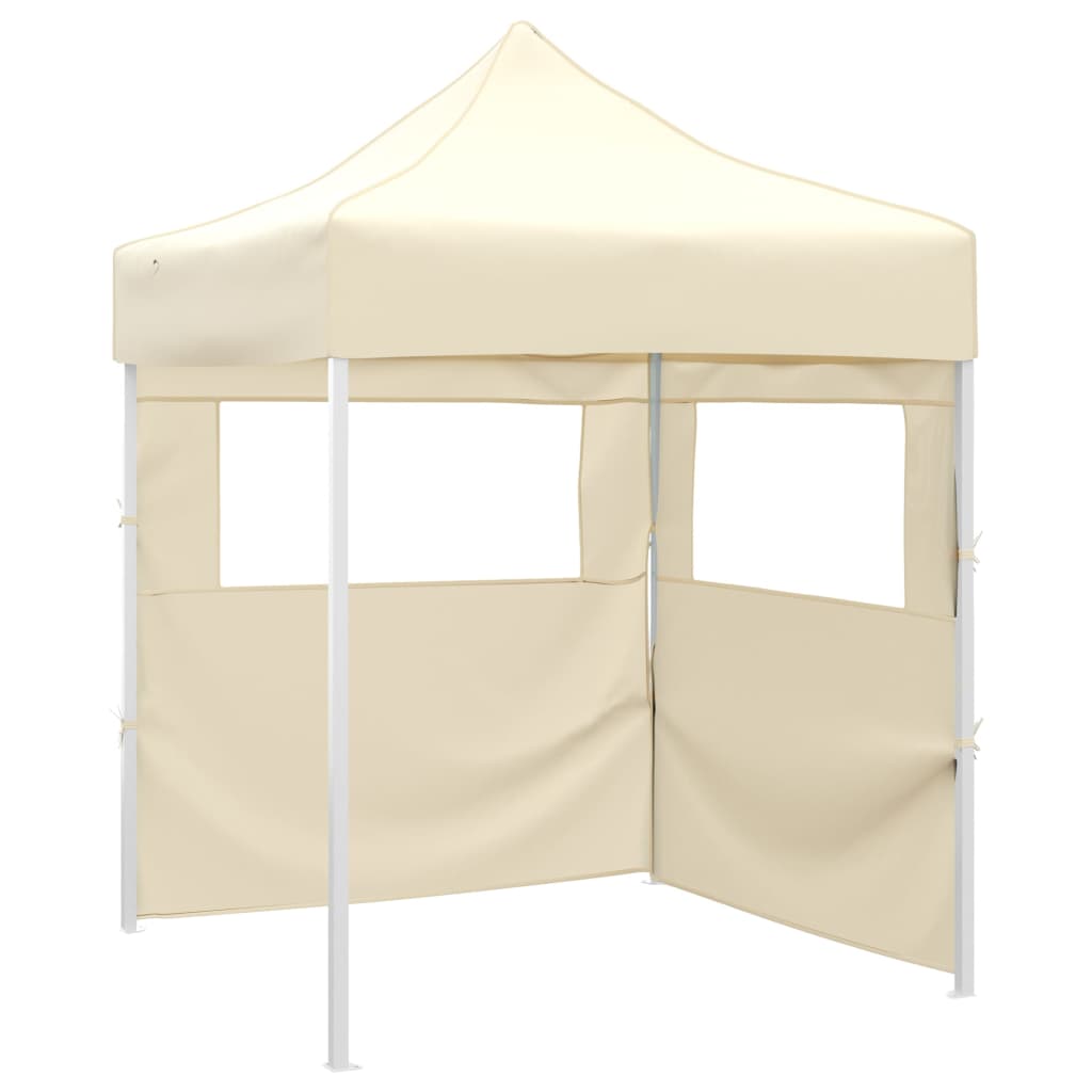 Vidaxl partytent met 2 zijwanden inklapbaar 2x2m staal crème
