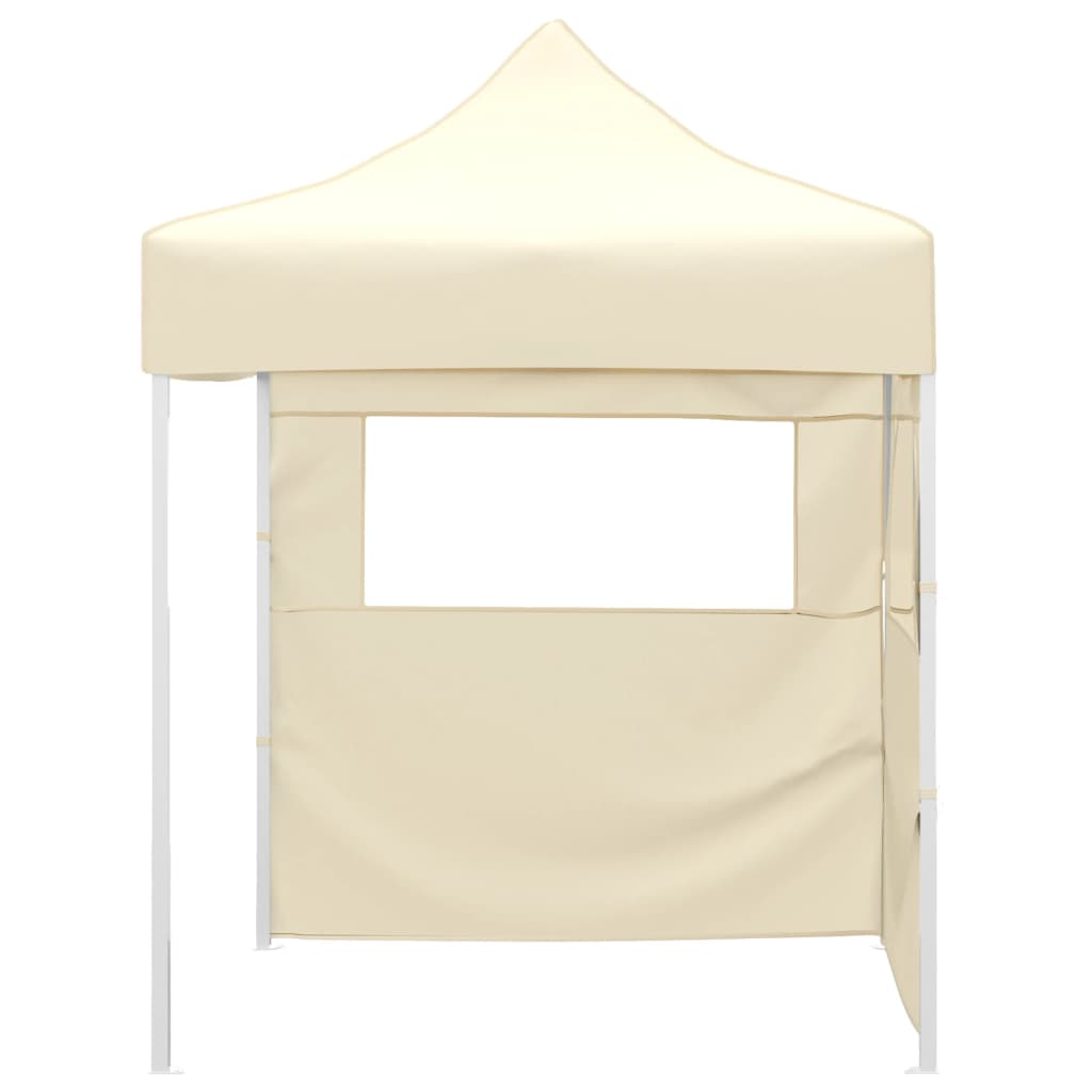Vidaxl partytent met 2 zijwanden inklapbaar 2x2m staal crème