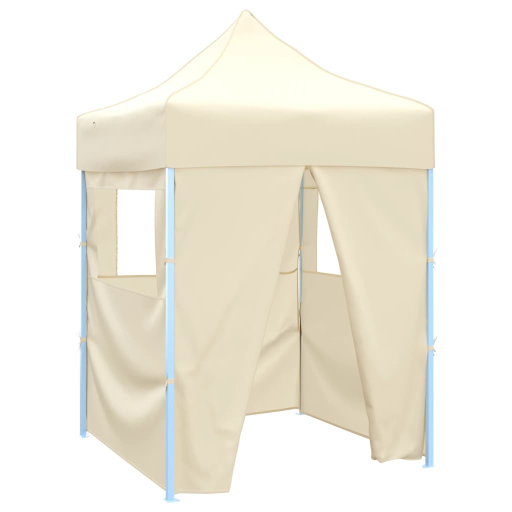 Vidaxl partytent met 4 zijwanden inklapbaar 2x2m staal crème