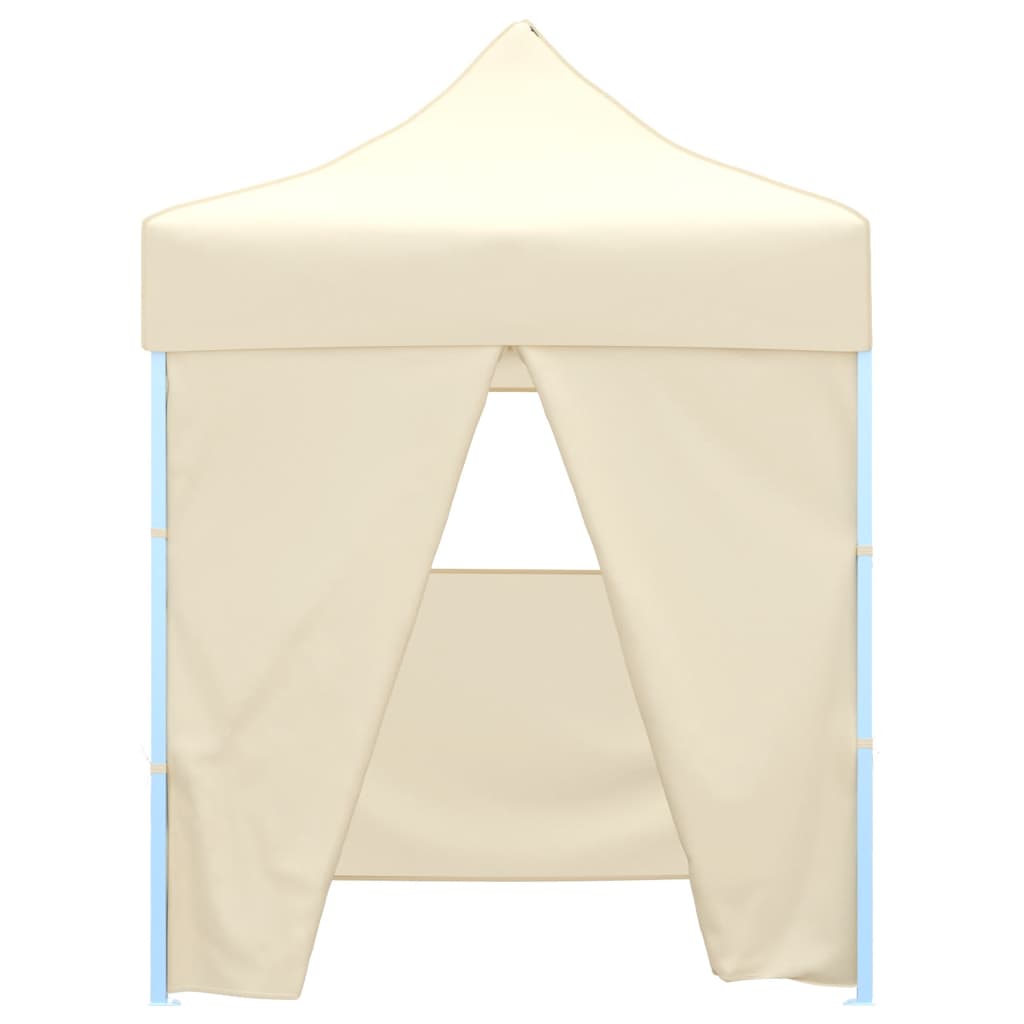 Vidaxl partytent met 4 zijwanden inklapbaar 2x2m staal crème