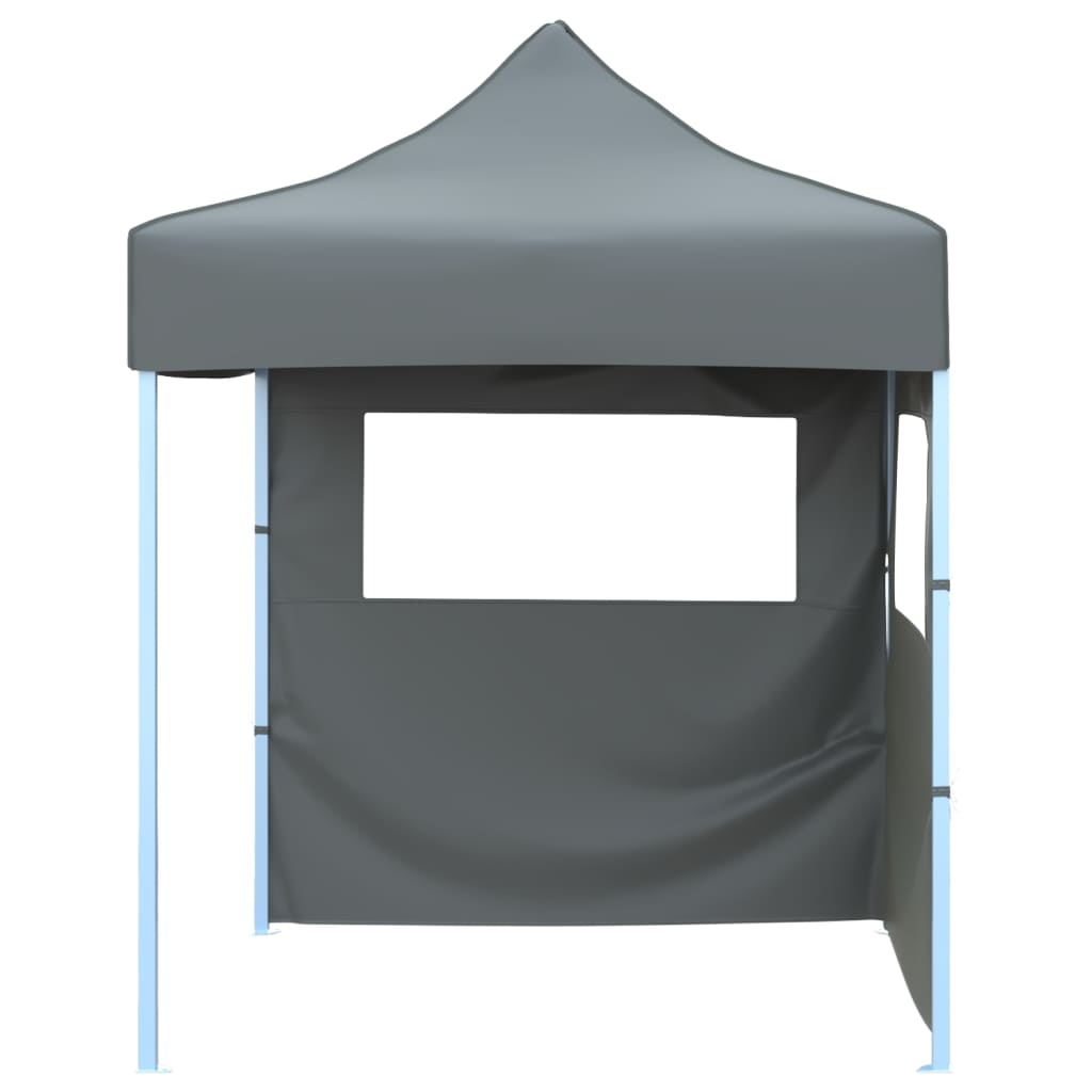 VidaXL Partytent met 2 zijwanden inklapbaar 2x2m staal antraciet