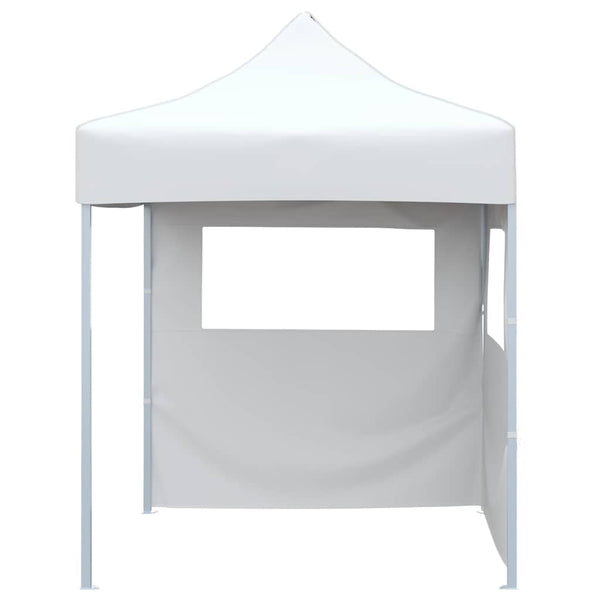Vidaxl partytent met 2 zijwanden inklapbaar 2x2 m staal wit
